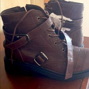 Brand new brown combat booties